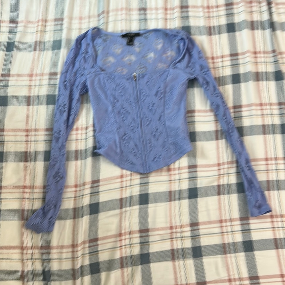 This is a lace lavender purple long sleeve.